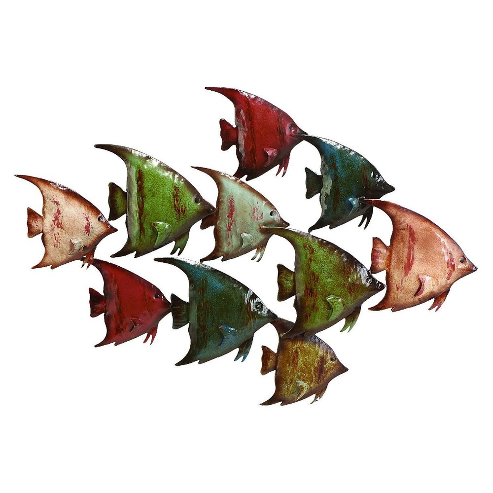Metal Fish Home Wall Decor Indoor Outdoor Wall Sculpture, Wall Art 26" X 18" X🙃